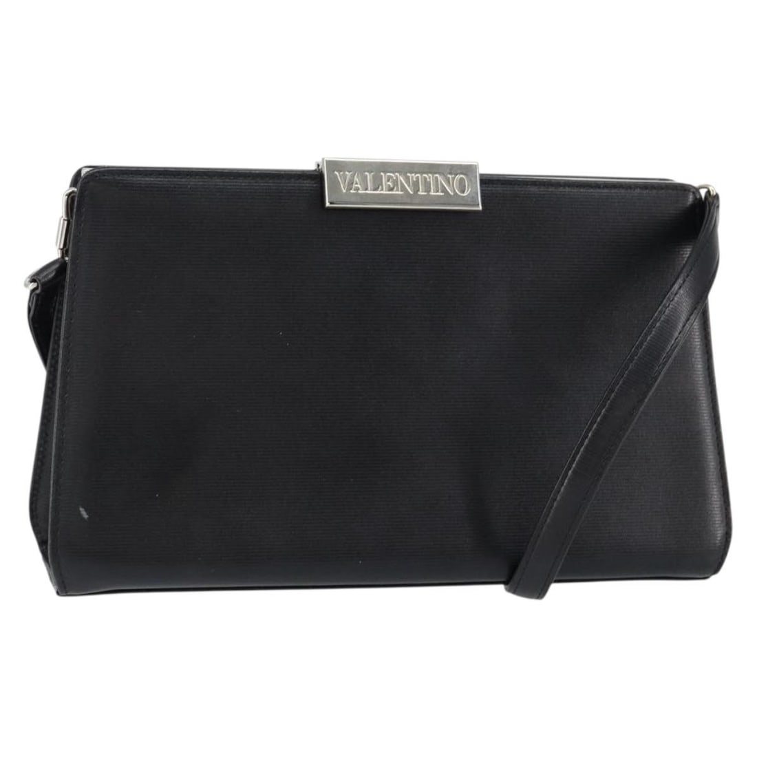 VALENTINO Black Gold Leather Shoulder Bag Made in Italy (1 of 18)