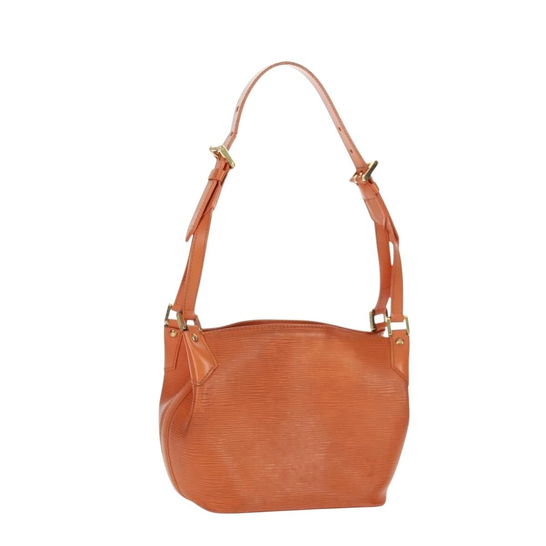 Louis Vuitton Epi Mandala PM Orange Shoulder Bag M5893H France: Louis Vuitton Epi Mandala PM Orange Shoulder Bag M5893H France This Louis Vuitton Epi Mandala PM shoulder bag features a structured silhouette crafted from Epi leather in an orange mandarin color. The