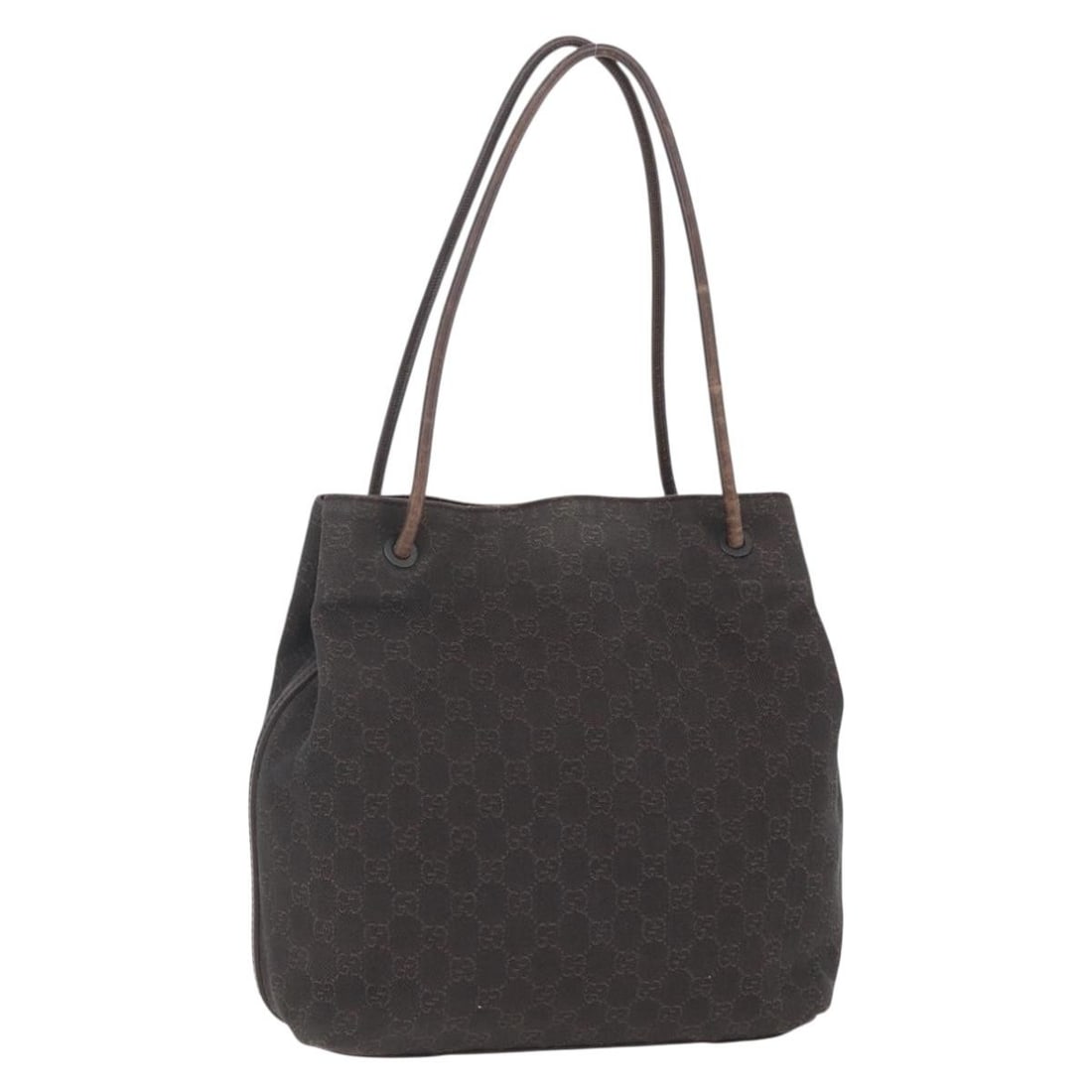 Brown GG Canvas Shoulder Bag by Gucci Model 101341: Brown GG Canvas Shoulder Bag by Gucci Model 101341 This Gucci shoulder bag features the signature GG canvas exterior in brown. Made in Italy, it offers a spacious interior with a practical shoulder st