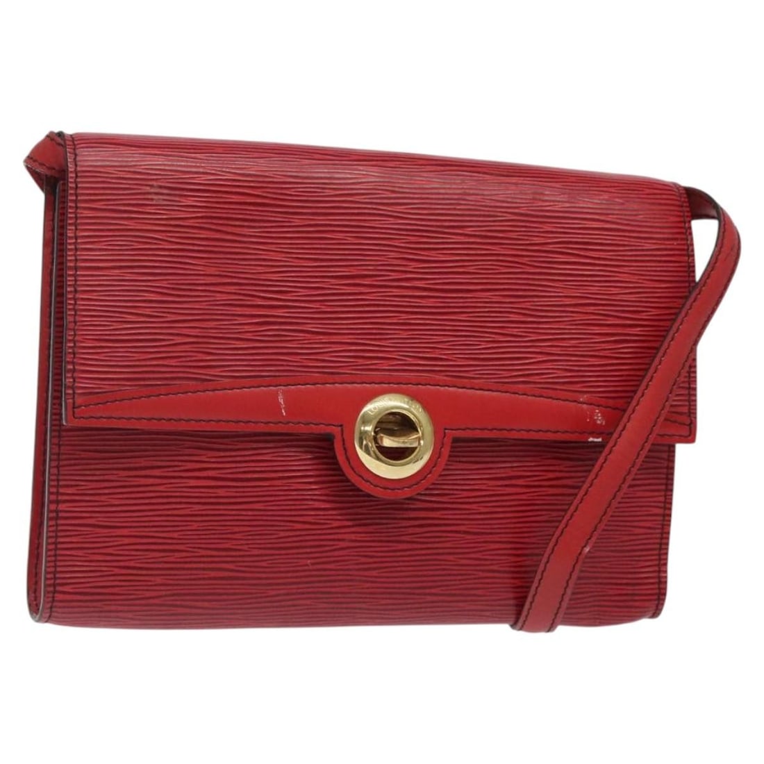 LOUIS VUITTON Epi Pochette Arche Shoulder Bag Red M52577 Auth France: LOUIS VUITTON Epi Pochette Arche Shoulder Bag Red M52577 Auth France This elegant LOUIS VUITTON Epi Pochette Arche Shoulder Bag in a vibrant red hue is crafted from high-quality Epi leather, showcasin
