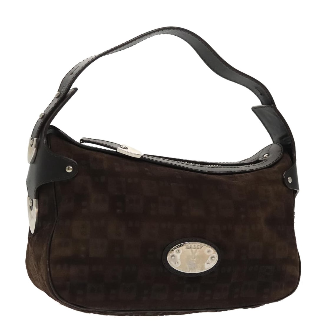 BALLY Brown Suede Shoulder Bag Silver Accents Made in Italy: BALLY Brown Suede Shoulder Bag Silver Accents Made in Italy This BALLY shoulder bag is crafted from luxurious suede leather in a sophisticated brown and silver color combination. Perfect for everyday