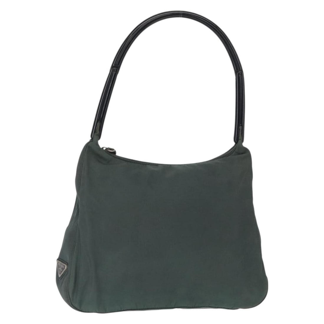 PRADA Green Silver Nylon Shoulder Bag Auth 151444 Made in Italy: PRADA Green Silver Nylon Shoulder Bag Auth 151444 Made in Italy Introducing a stylish PRADA Shoulder Bag crafted from durable nylon in a striking green and silver color combination. This bag is design