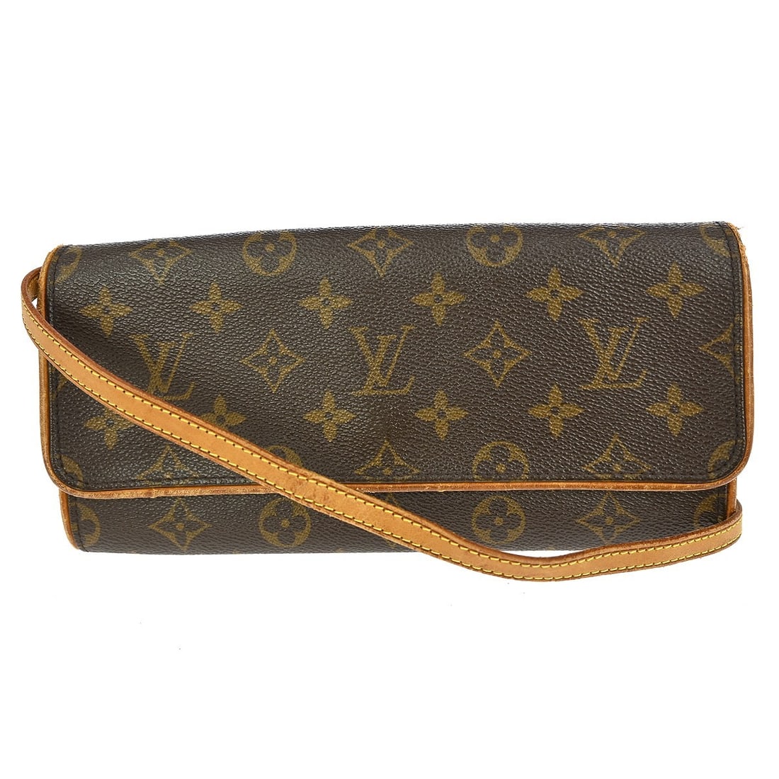 Louis Vuitton Monogram Pochette Twin GM Crossbody Bag M51852 Vintage: Louis Vuitton Monogram Pochette Twin GM Crossbody Bag M51852 Vintage The Louis Vuitton Monogram Pochette Twin GM Crossbody Bag is a stylish accessory perfect for casual occasions. This vintage bag fea
