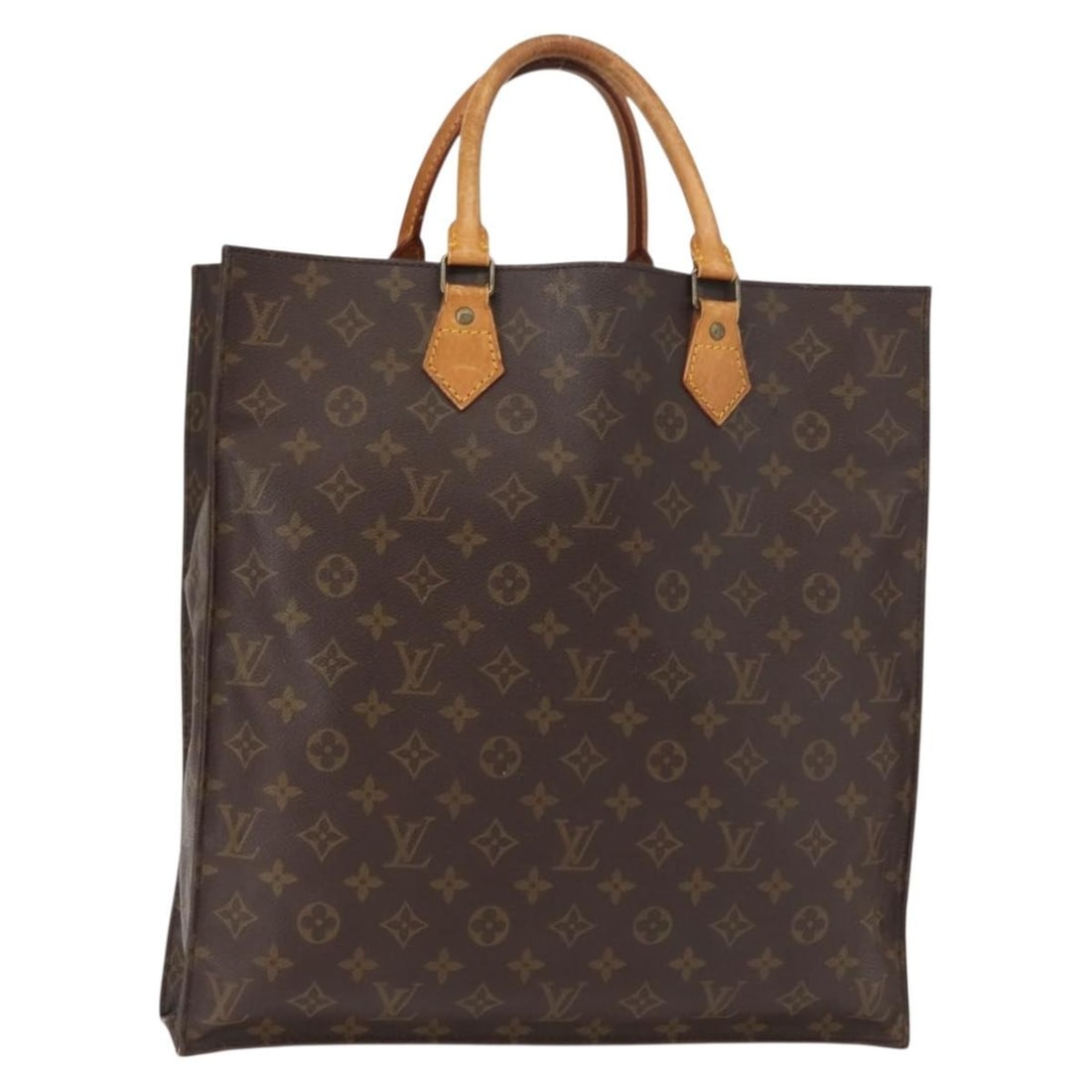 LOUIS VUITTON Monogram Sac Plat Hand Bag M51140 Auth Made in France: LOUIS VUITTON Monogram Sac Plat Hand Bag M51140 Auth Made in France Introducing the LOUIS VUITTON Monogram Sac Plat Hand Bag (M51140), a timeless piece crafted in France. This stylish hand bag feature