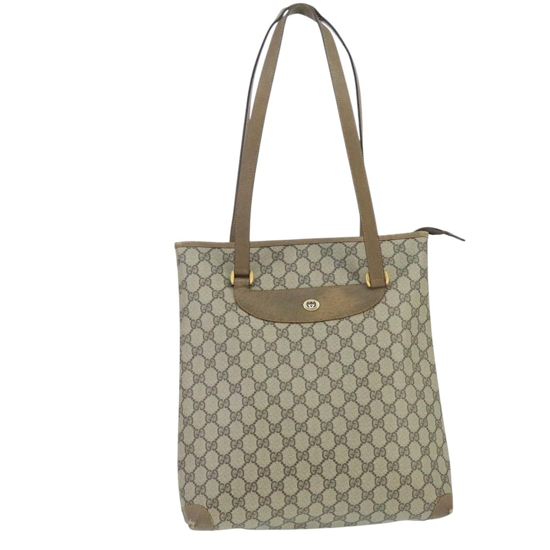 GUCCI GG Supreme Beige Gold PVC Leather Tote Bag 89 02 905 Auth: GUCCI GG Supreme Beige Gold PVC Leather Tote Bag 89 02 905 Auth This authentic GUCCI GG Supreme Tote Bag combines elegance and functionality, crafted from durable PVC leather in a chic beige and gold