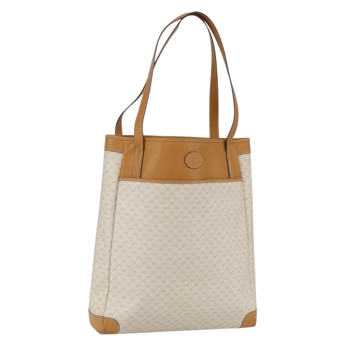 Beige Gold Gucci Micro GG Supreme PVC Leather Tote Bag 002 115 0135 Italy: Beige Gold Gucci Micro GG Supreme PVC Leather Tote Bag 002 115 0135 Italy This is a Gucci Micro GG Supreme tote bag crafted from beige and gold PVC leather with GG canvas accents. The tote features du