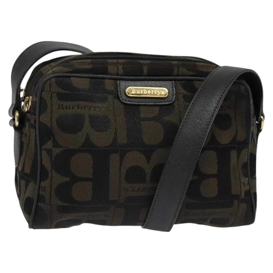 Burberrys Nova Check Canvas Shoulder Bag Brown Gold Authentic: Burberrys Nova Check Canvas Shoulder Bag Brown Gold Authentic This authentic Burberrys shoulder bag features a classic Nova Check design, crafted from durable canvas in a rich brown and gold color sch