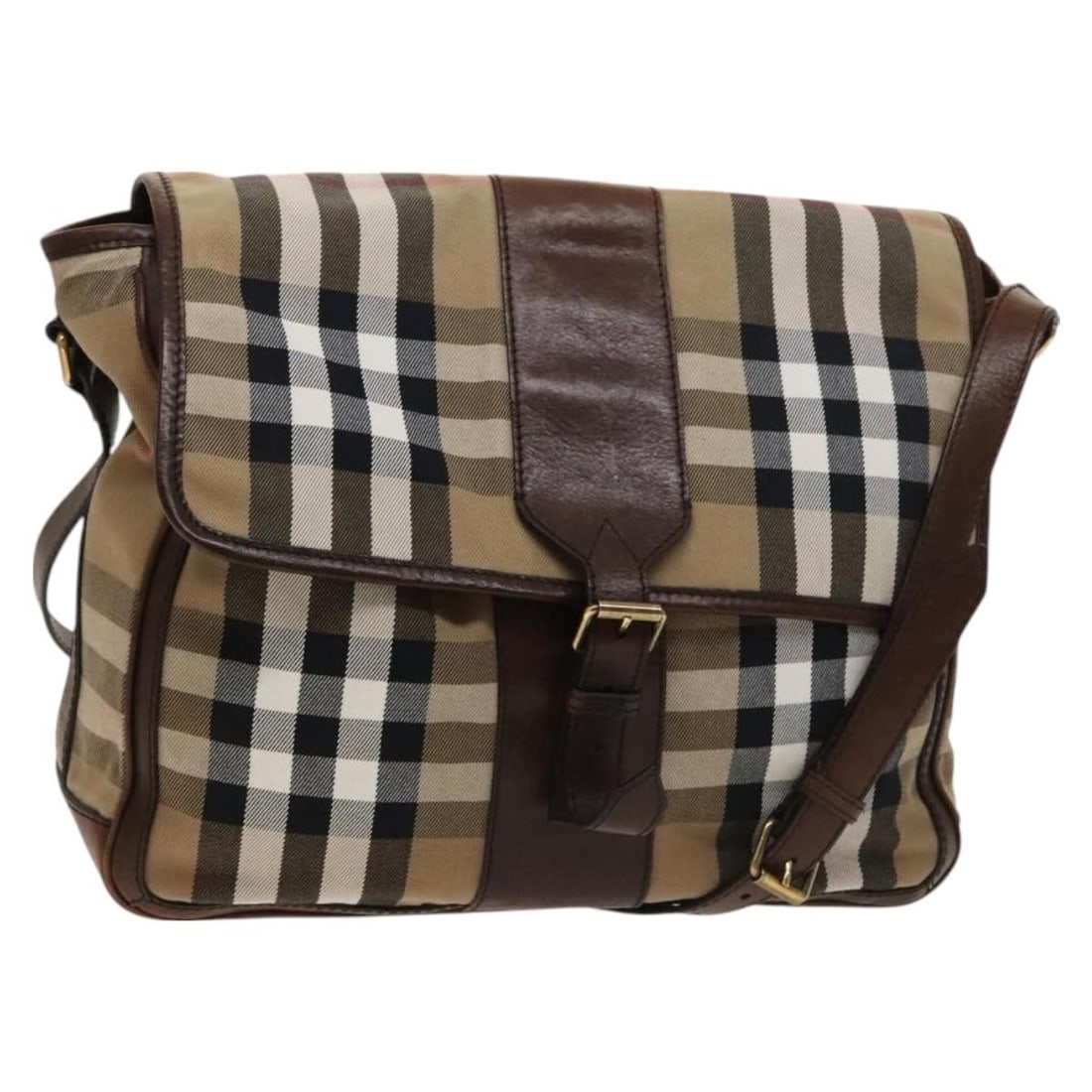 BURBERRY Nova Check Beige Gold Canvas Shoulder Bag BA2533 (1 of 18)