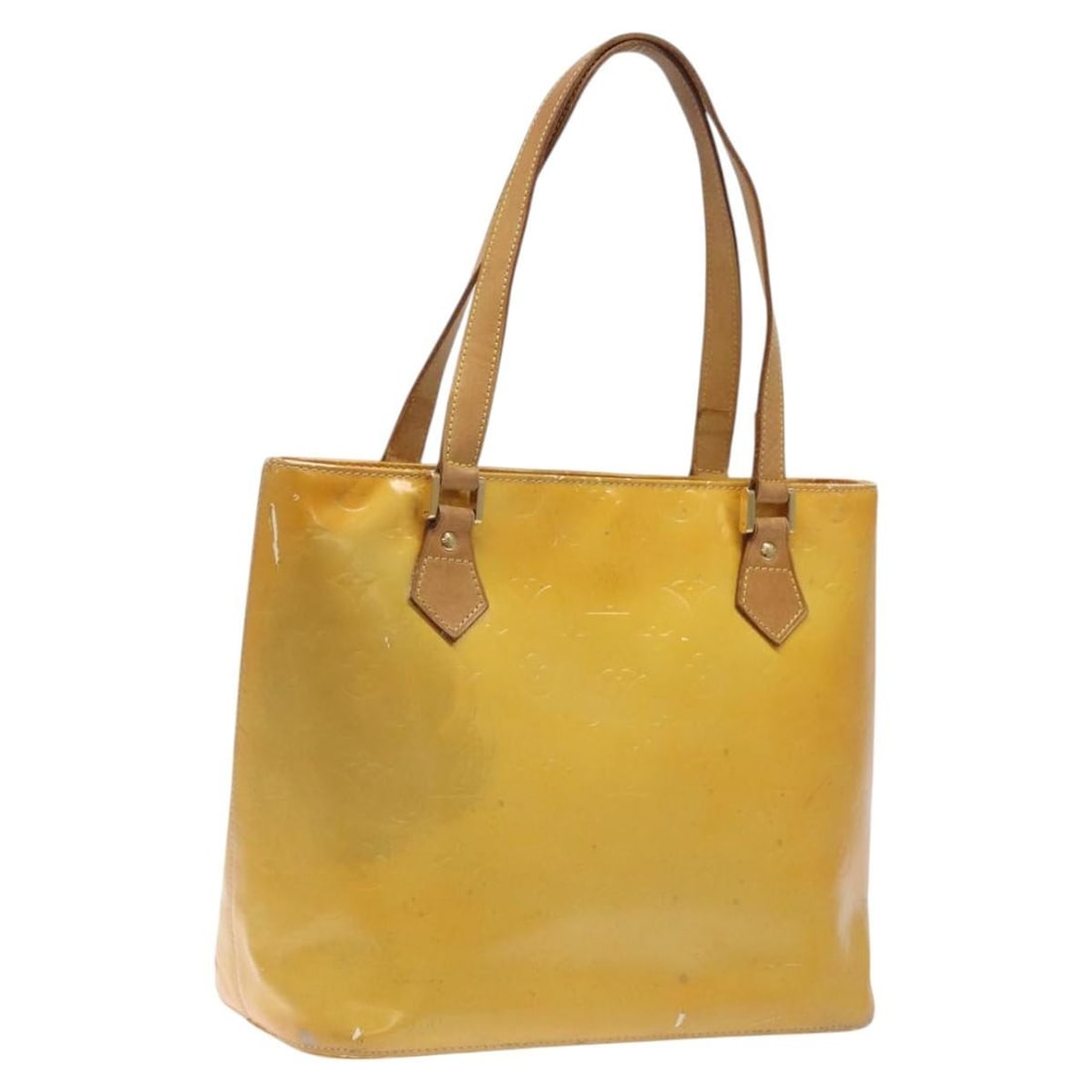 LOUIS VUITTON Monogram Vernis Houston Hand Bag Gris M91053 Patent Leather (1 of 18)