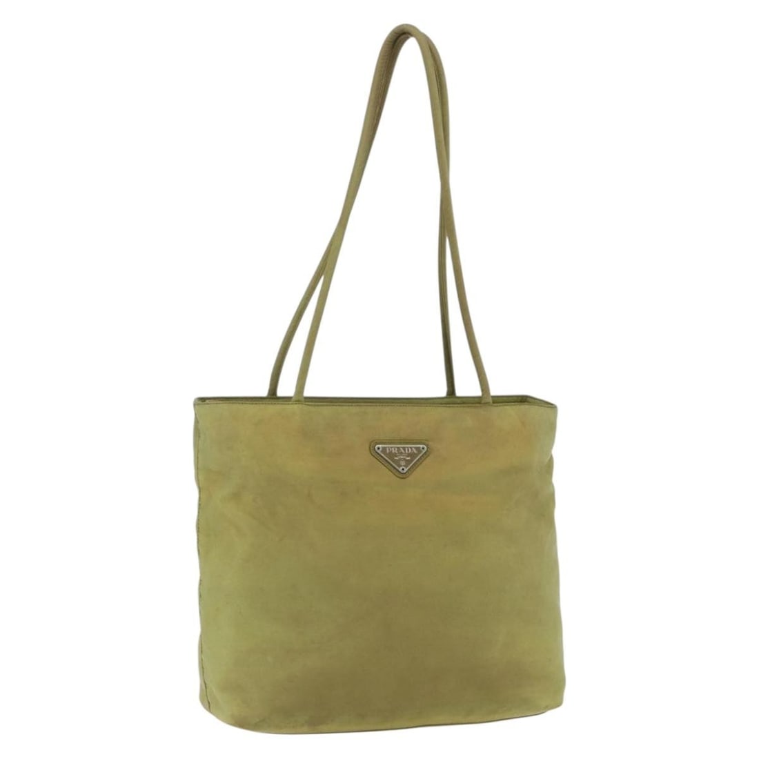PRADA Green Silver Nylon Hand Bag Authentic Made in Italy: PRADA Green Silver Nylon Hand Bag Authentic Made in Italy This authentic PRADA handbag showcases a stylish green and silver design crafted from durable nylon, perfect for everyday use. The bag dimensi