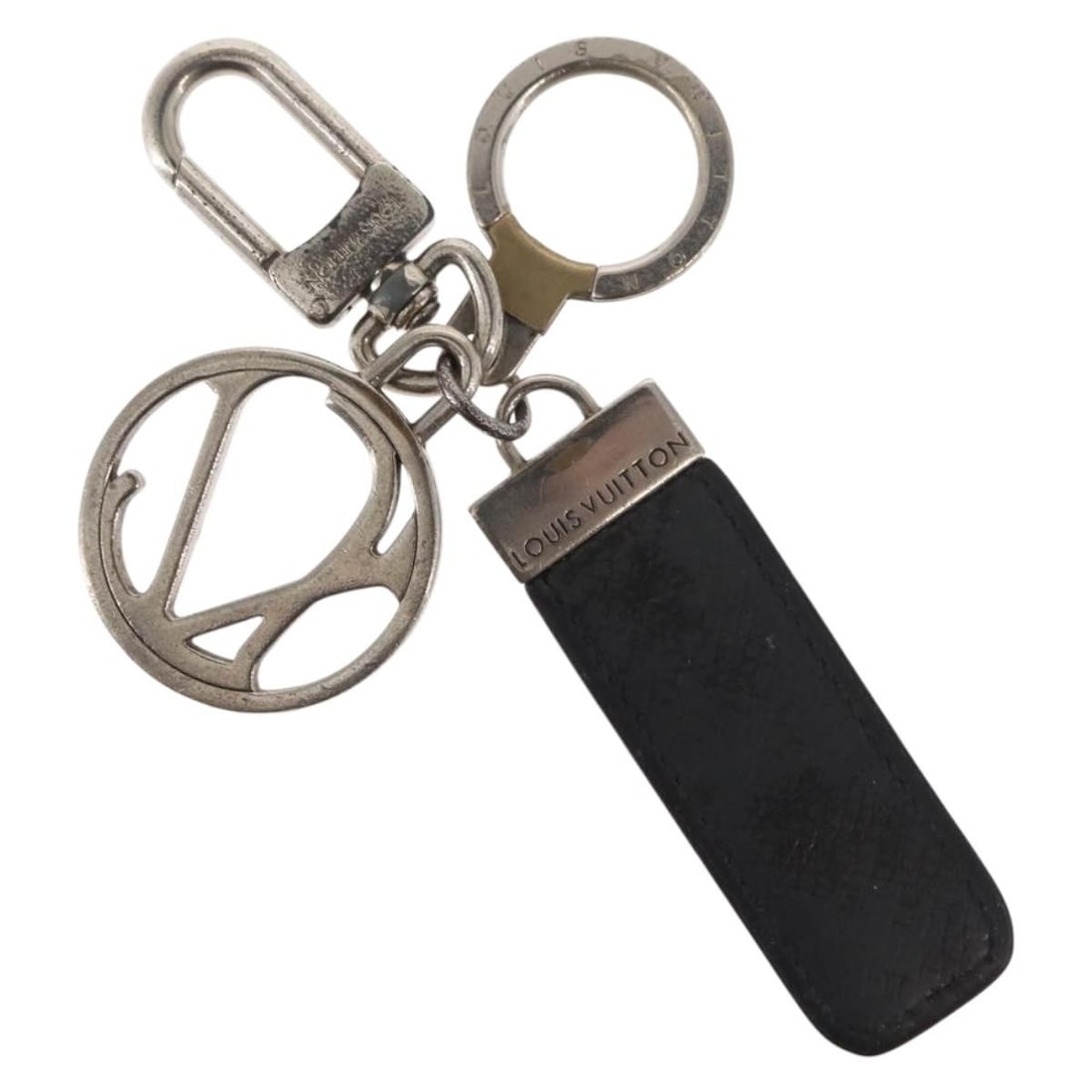 LOUIS VUITTON Taiga Leather Ardoise Key Ring M65046 Authentic (1 of 11)