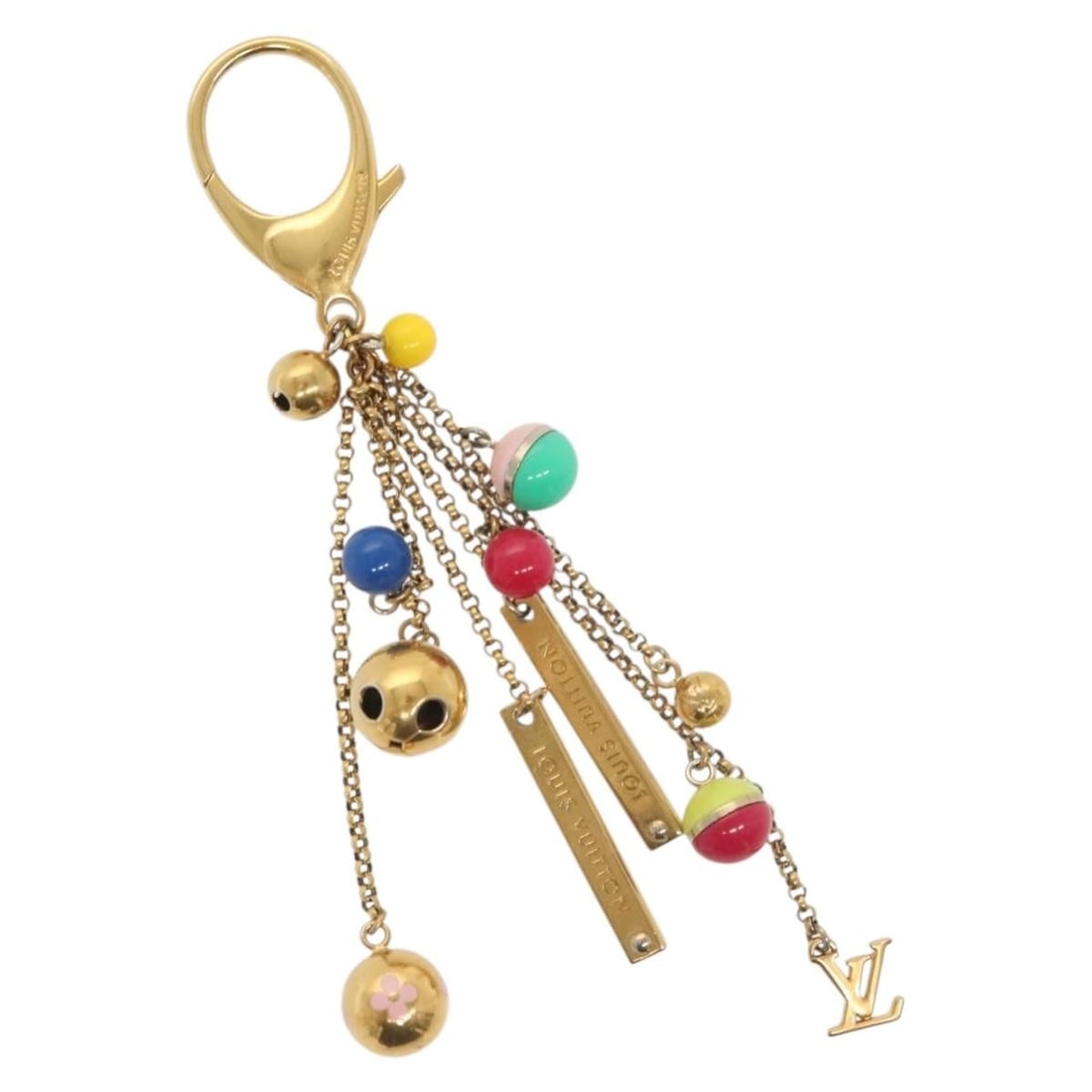 Louis Vuitton M62227 Grullo Key Holder Metal Gold Italy Authentic: Louis Vuitton M62227 Grullo Key Holder Metal Gold Italy Authentic This stylish Louis Vuitton Porte Cles Grullo Key Holder is a luxurious accessory made from high-quality metal with a striking gold fin
