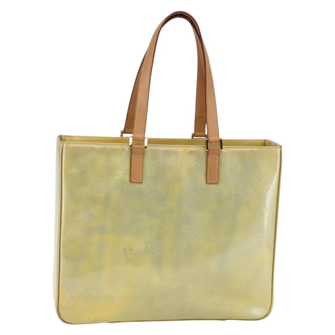 Louis Vuitton Monogram Vernis Columbus Tote Bag Gris M91028 Auth: Louis Vuitton Monogram Vernis Columbus Tote Bag Gris M91028 Auth This Louis Vuitton Monogram Vernis Columbus Tote Bag in Gris is a stylish accessory crafted from durable patent leather. With approxima