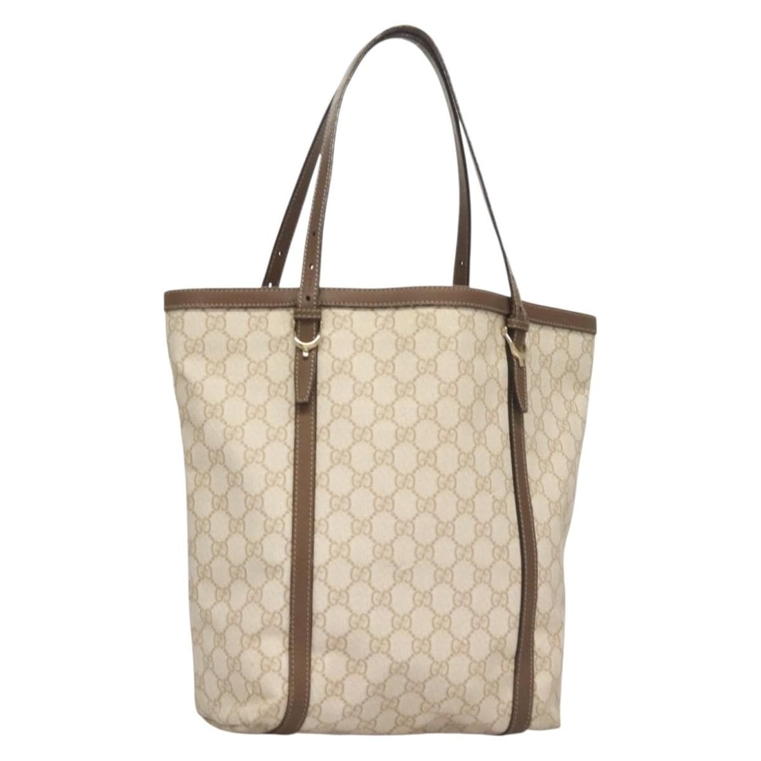 GUCCI GG Supreme White Gold PVC Tote Bag 336777 Italy Auth: GUCCI GG Supreme White Gold PVC Tote Bag 336777 Italy Auth This GUCCI GG Supreme Tote Bag combines elegance with practicality, featuring a luxurious PVC leather exterior in a chic white and gold color