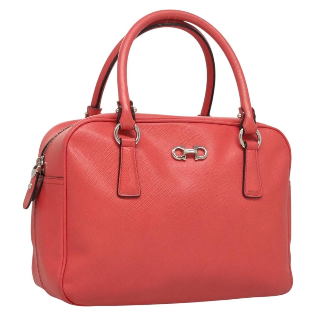 Salvatore Ferragamo Pink Silver Leather Handbag Auth SW403 (1 of 18)