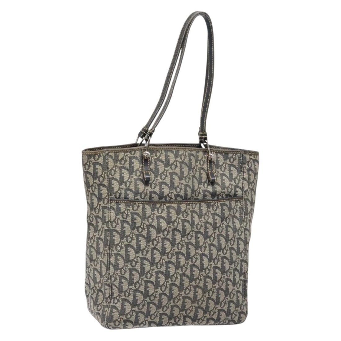 Christian Dior Trotter Canvas Tote Bag Navy Silver Made in France: Christian Dior Trotter Canvas Tote Bag Navy Silver Made in France This Christian Dior Trotter Canvas Tote Bag showcases a stylish Navy and Silver design, perfect for adding a touch of luxury to your o