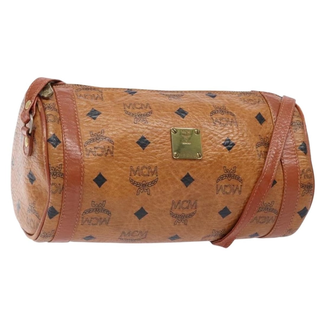 MCM Logogram Vicetos Brown Gold PVC Leather Shoulder Bag Made in Germany (1 of 18)