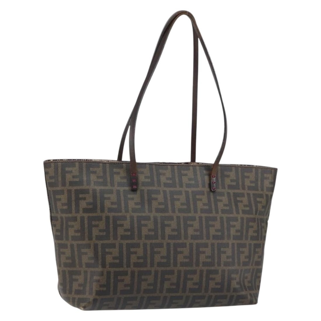 Zucca Canvas PVC Leather Black Brown Tote by Fendi Italy (1 of 18)