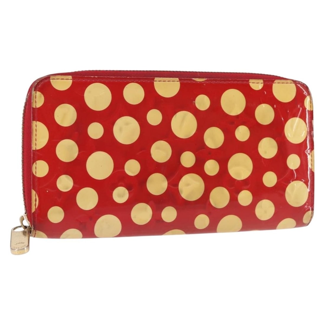 Louis Vuitton Monogram Vernis Yayoi Kusama Long Wallet Rouge M91572 Auth (1 of 18)