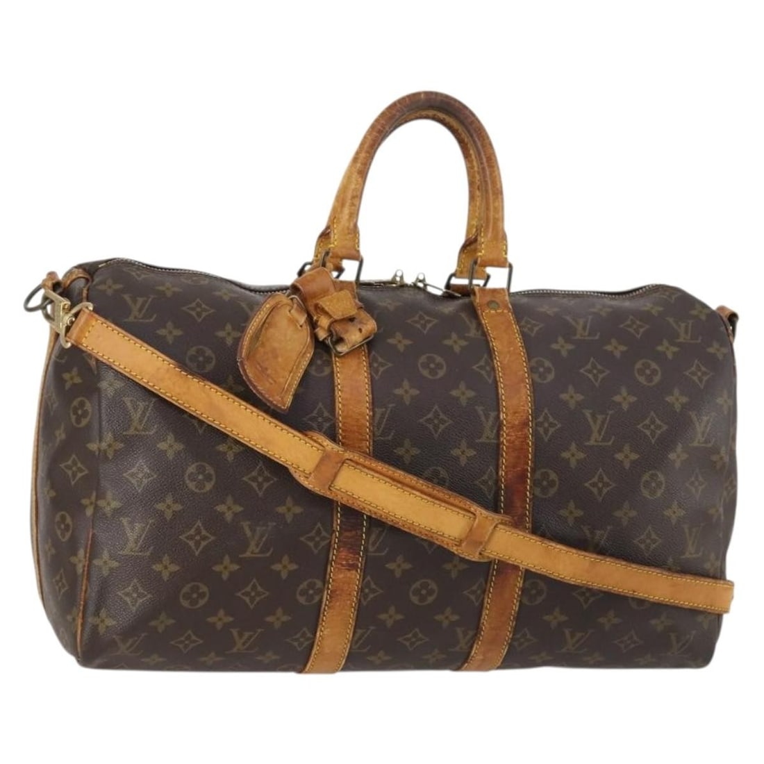 LOUIS VUITTON Monogram Keepall Bandouliere 45 Boston Bag M41418 Auth France (1 of 18)