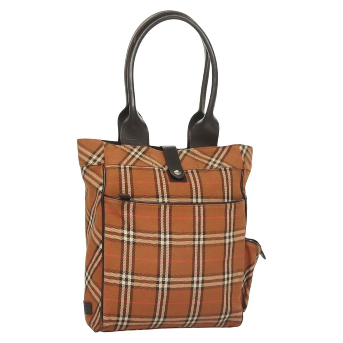 Burberry Nova Check Blue Label Tote Bag Canvas Brown Silver Auth (1 of 18)