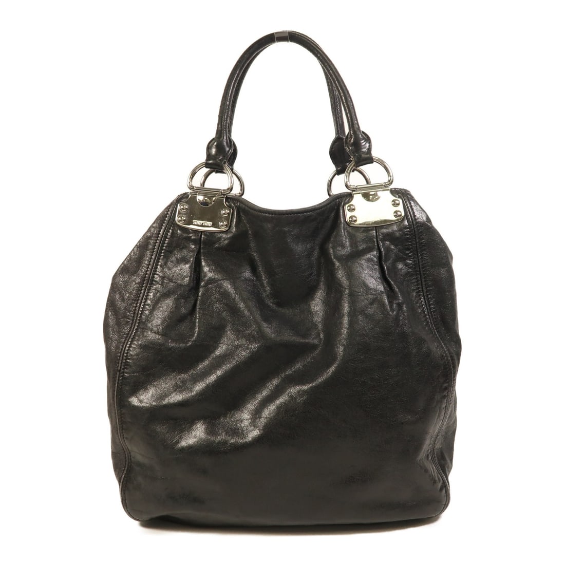 Miu Miu Black Calfskin Leather Shoulder Bag SHW (1 of 18)