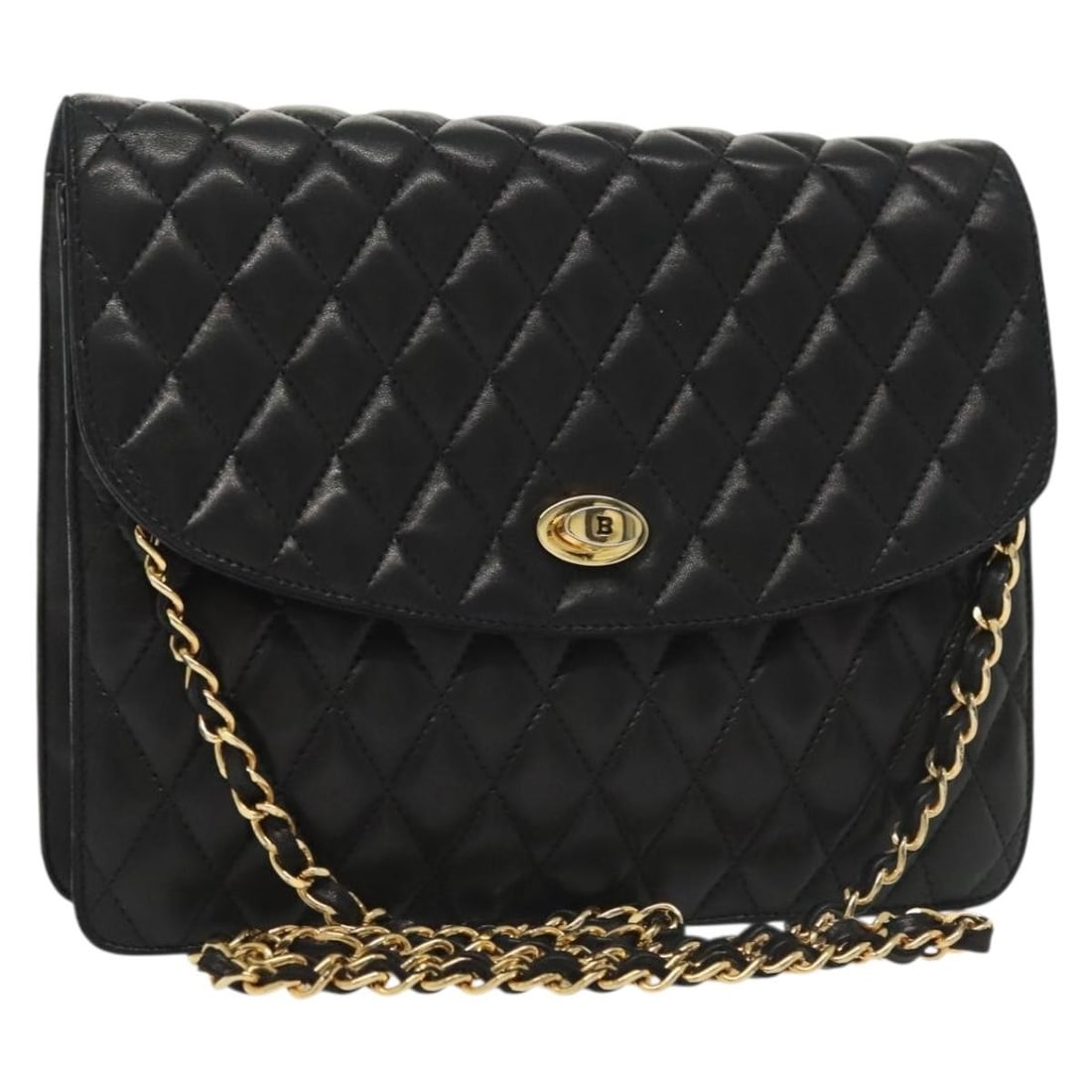 BALLY Black Gold Leather Chain Shoulder Bag Made in Italy (1 of 18)