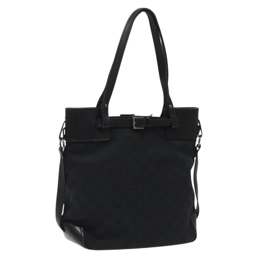 GUCCI GG Canvas Tote Bag Black Silver 107757 Made in Italy (1 of 18)