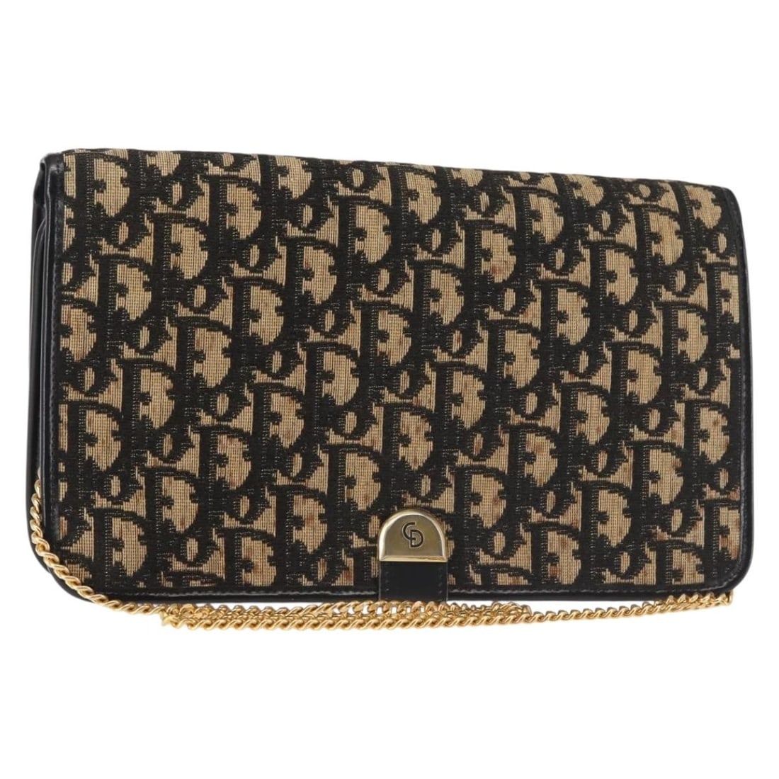 Christian Dior Navy Gold Trotter Canvas Shoulder Bag Auth 143495: Christian Dior Navy Gold Trotter Canvas Shoulder Bag Auth 143495 This authentic Christian Dior Trotter Canvas Shoulder Bag combines elegance with functionality. Crafted in France, it features a distin