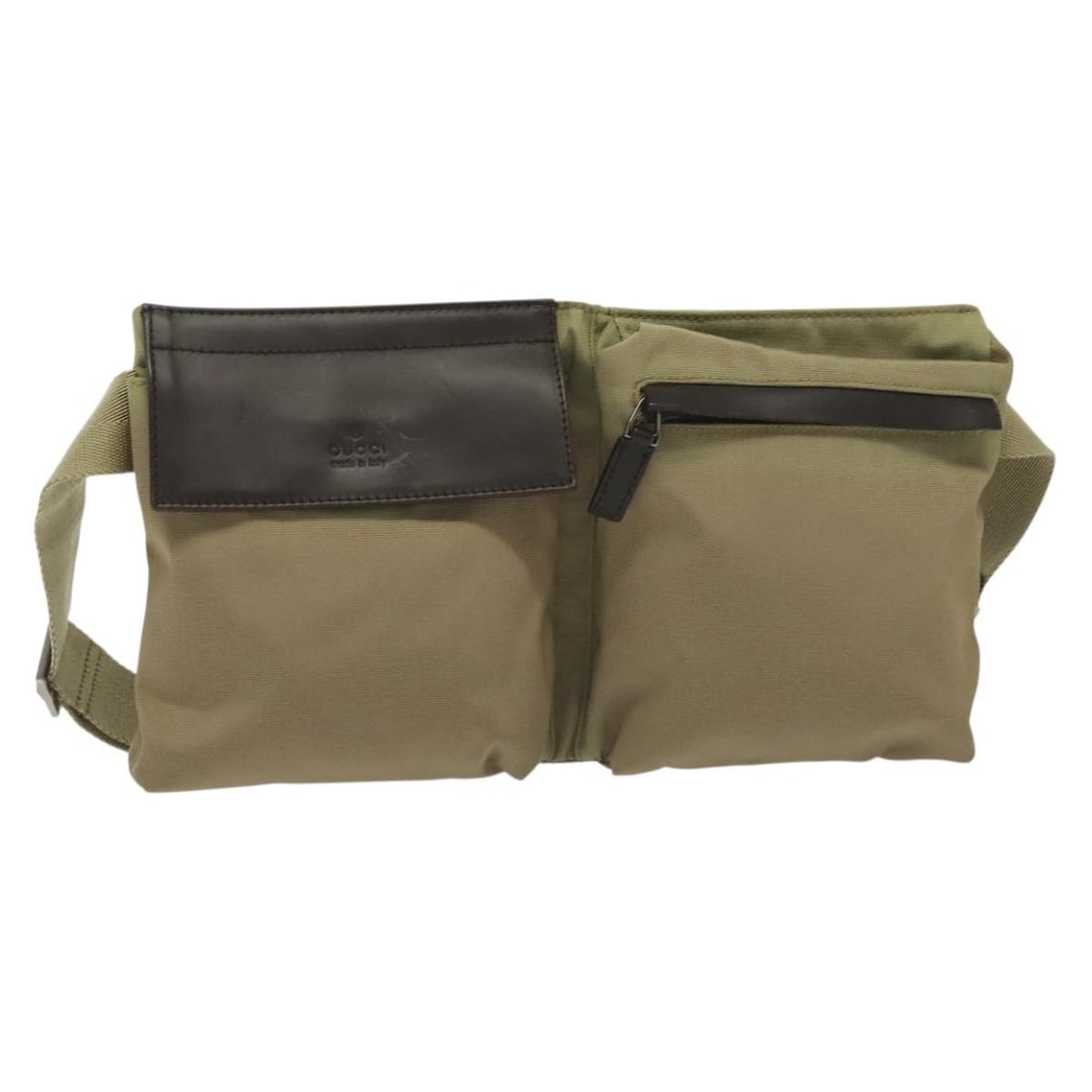 GUCCI Canvas Waist Bag Beige Silver 28566 Made in Italy Authentic: GUCCI Canvas Waist Bag Beige Silver 28566 Made in Italy Authentic This authentic GUCCI waist bag is crafted from durable canvas in a sophisticated beige and silver color combination. It features a com