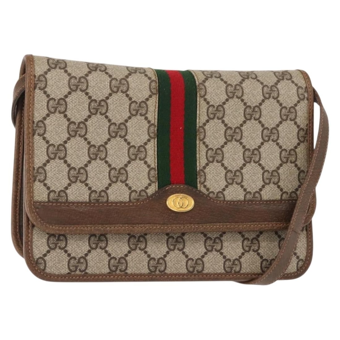 GUCCI GG Supreme Sherry Line Shoulder Bag Beige PVC 66 001 4461 Auth Italy: GUCCI GG Supreme Sherry Line Shoulder Bag Beige PVC 66 001 4461 Auth Italy Discover the GUCCI GG Supreme Web Sherry Line Shoulder Bag, a stylish accessory crafted from durable PVC leather in a sophist