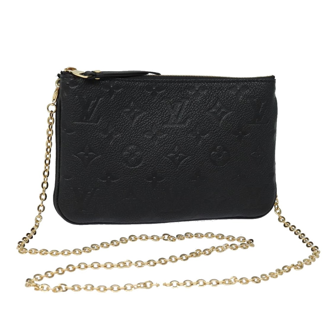 LOUIS VUITTON Monogram Empreinte Double Zip Shoulder Bag M68568 Black (1 of 18)