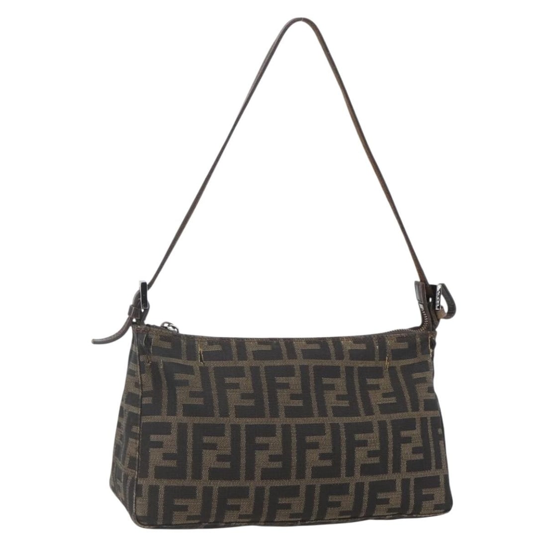 Fendi Zucca Canvas Black Brown Italian Shoulder Bag: Fendi Zucca Canvas Black Brown Italian Shoulder Bag This FENDI shoulder bag features the iconic Zucca canvas in black and brown tones. Crafted in Italy, it is designed with a classic shoulder strap an