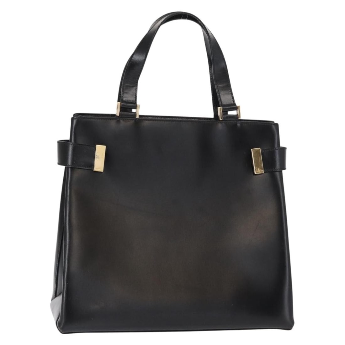 GUCCI Leather Hand Bag Black Gold 000 2046 0562 Authentic (1 of 18)