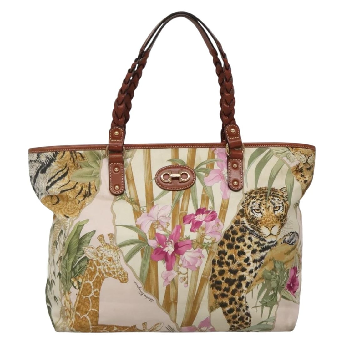 Gancini Multicolour Zip Pouch Bag by Salvatore Ferragamo: Gancini Multicolour Zip Pouch Bag by Salvatore Ferragamo This pre-owned Salvatore Ferragamo Gancini zip pouch features a multicolour design and is intended for female use. The bag displays significant