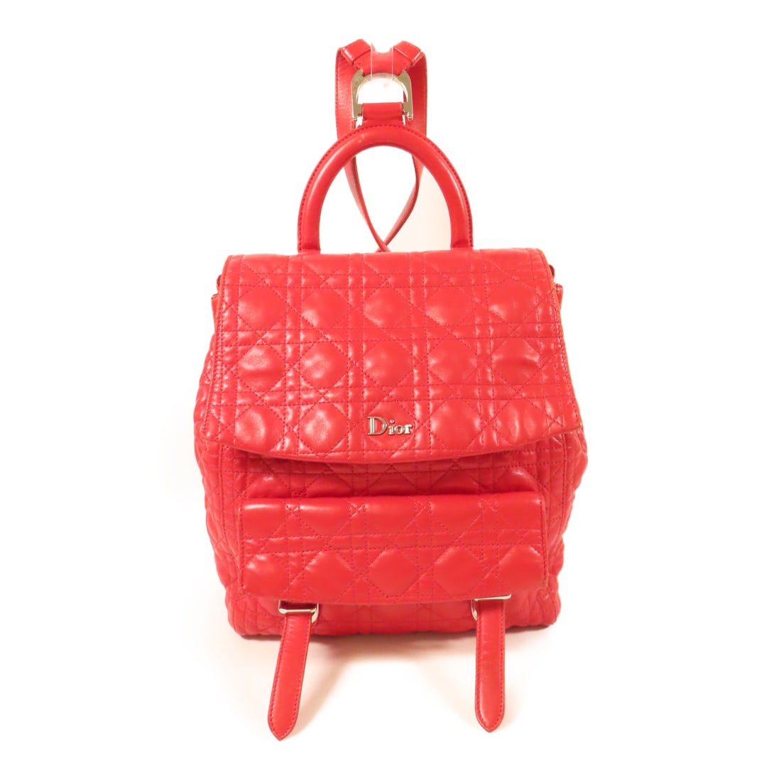 Christian Dior Rucksack Backpack Red Lambskin Leather Luxury (1 of 17)