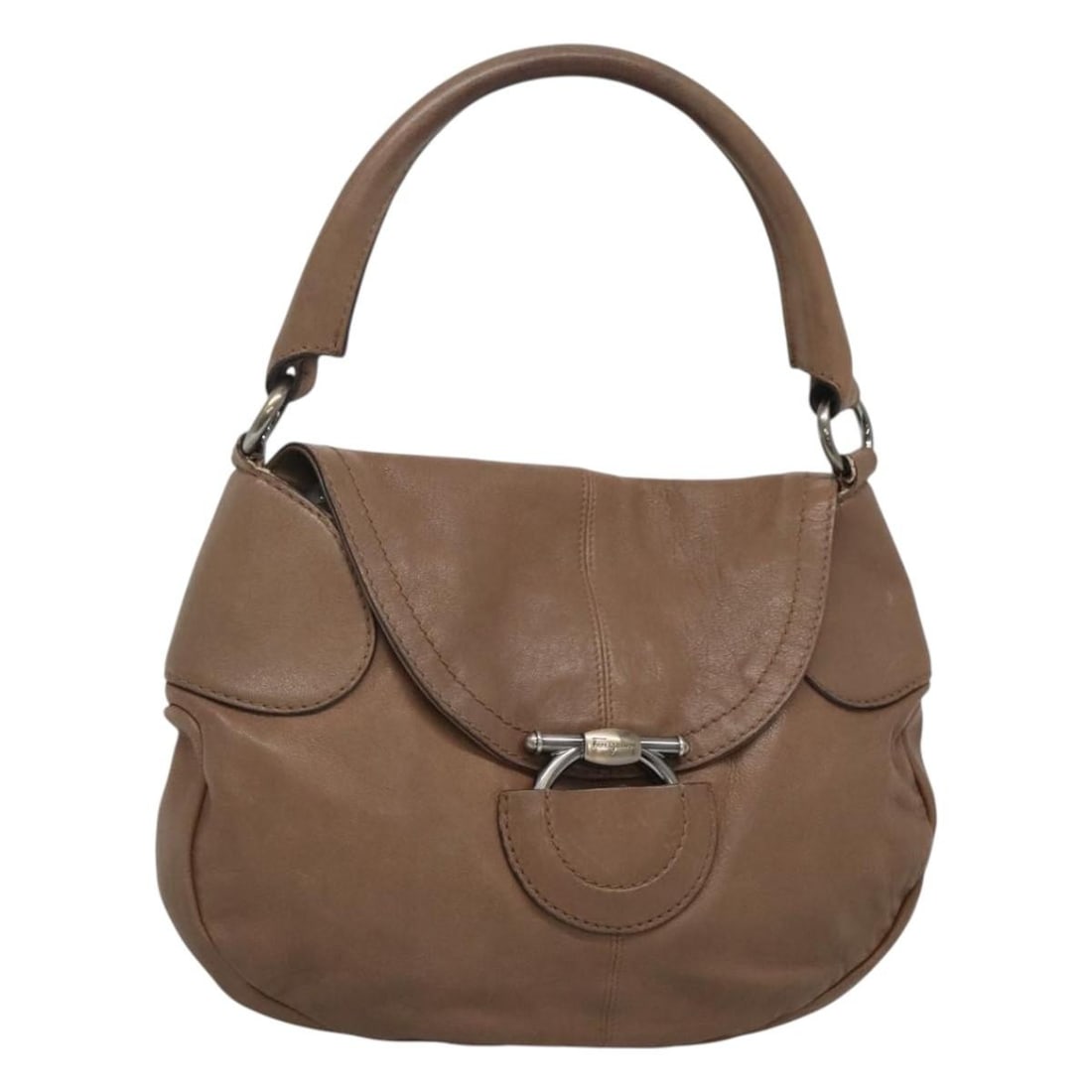 Salvatore Ferragamo Gancini Brown Leather Shoulder Bag Auth Made in Italy: Salvatore Ferragamo Gancini Brown Leather Shoulder Bag Auth Made in Italy Discover the elegance of the Salvatore Ferragamo Gancini Shoulder Bag, a stunning accessory crafted from premium leather in a