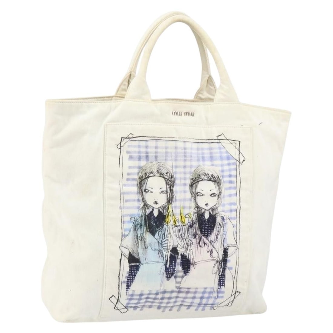 Miu Miu ERI WAKIYAMA White Canvas Tote Bag Italy (1 of 18)