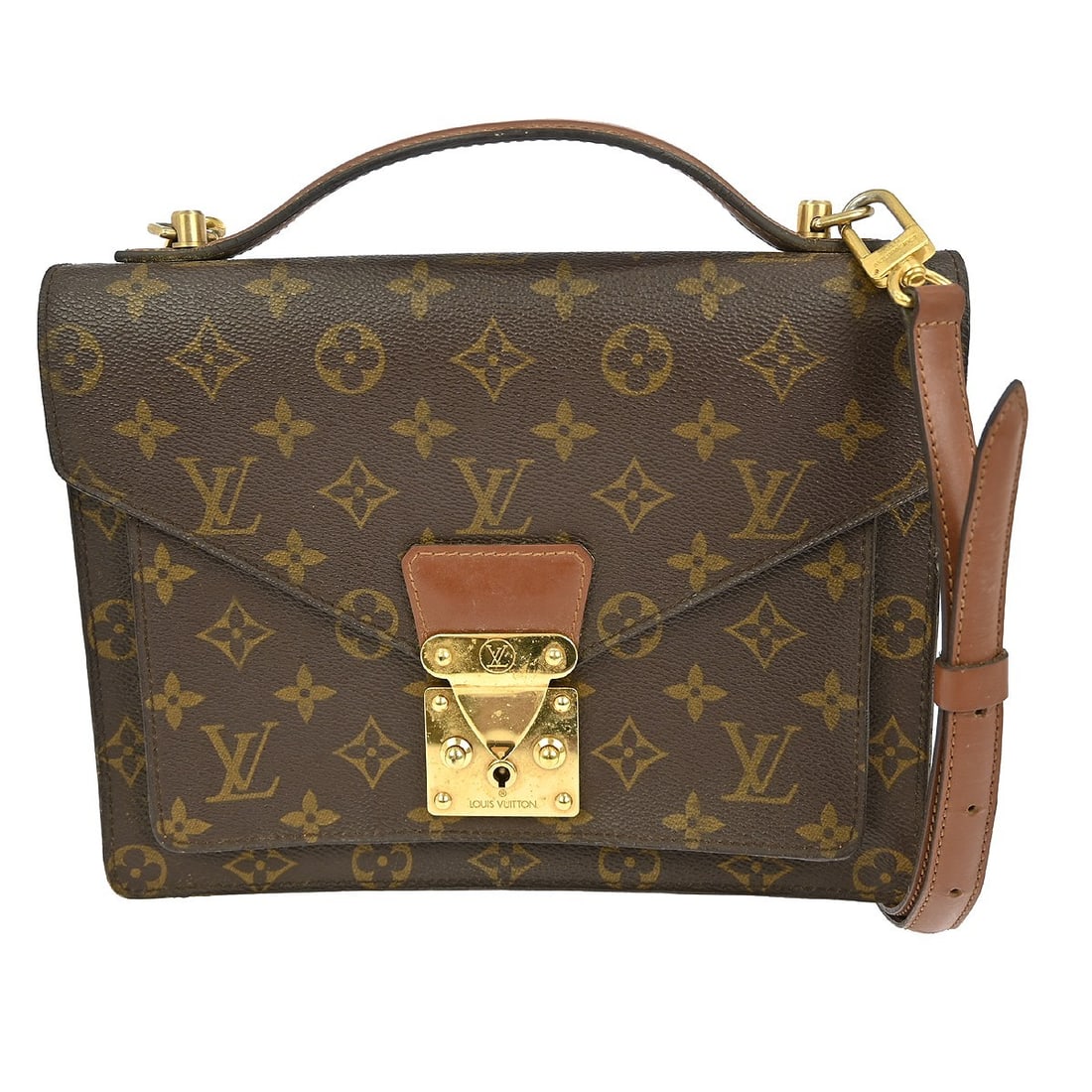 Louis Vuitton Monceau 26 Monogram Brown Leather Handbag M51187 (1 of 10)
