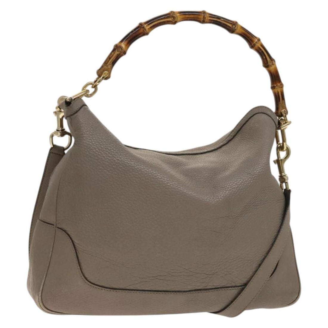 GUCCI Bamboo Hand Bag Leather Gray Gold 282315 Authentic Italy: GUCCI Bamboo Hand Bag Leather Gray Gold 282315 Authentic Italy This exquisite GUCCI Bamboo Hand Bag is crafted from high-quality leather in a sophisticated gray and gold color scheme. Designed for ver