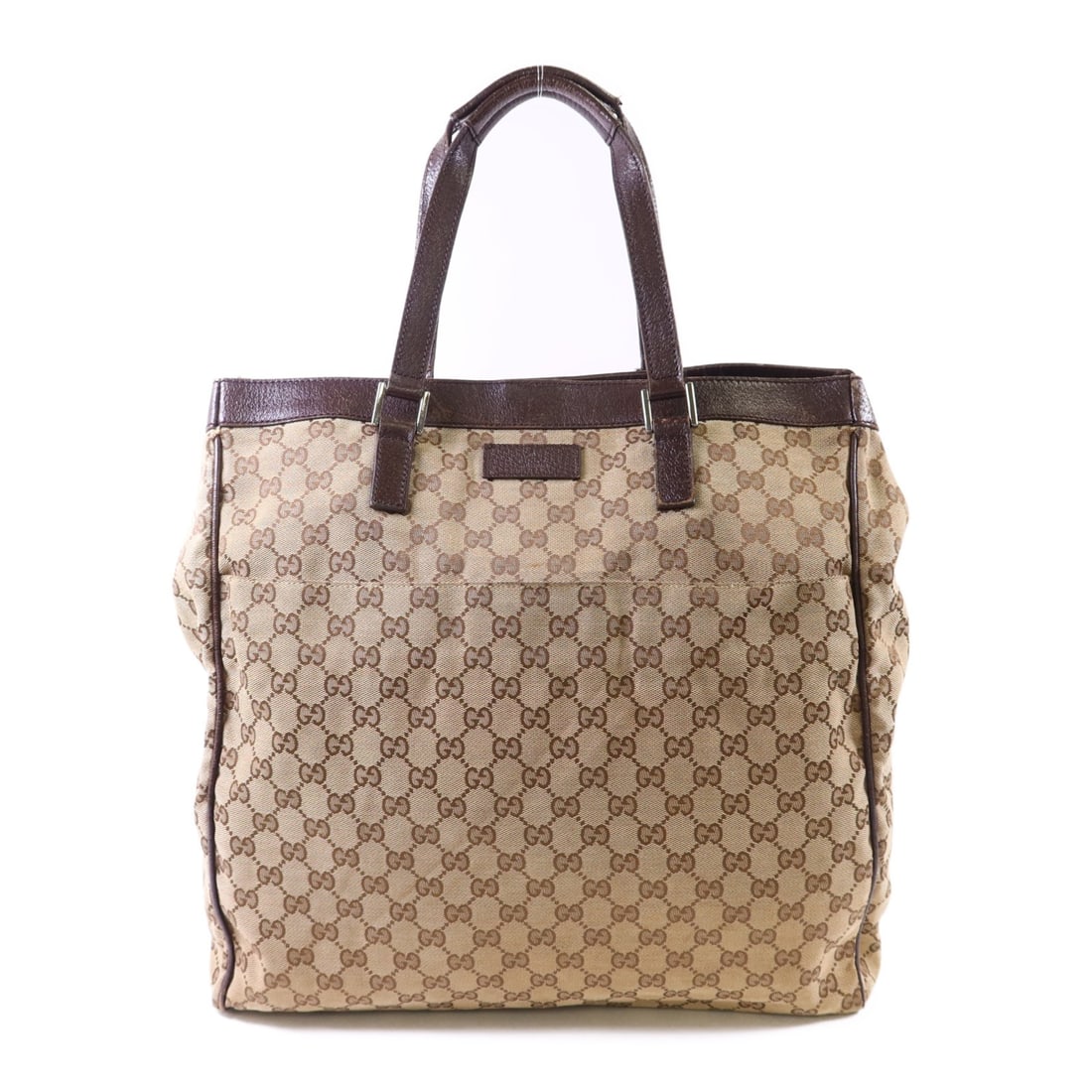 Gucci Brown GG Canvas Tote Bag with Silver Hardware Model 152601 (1 of 18)