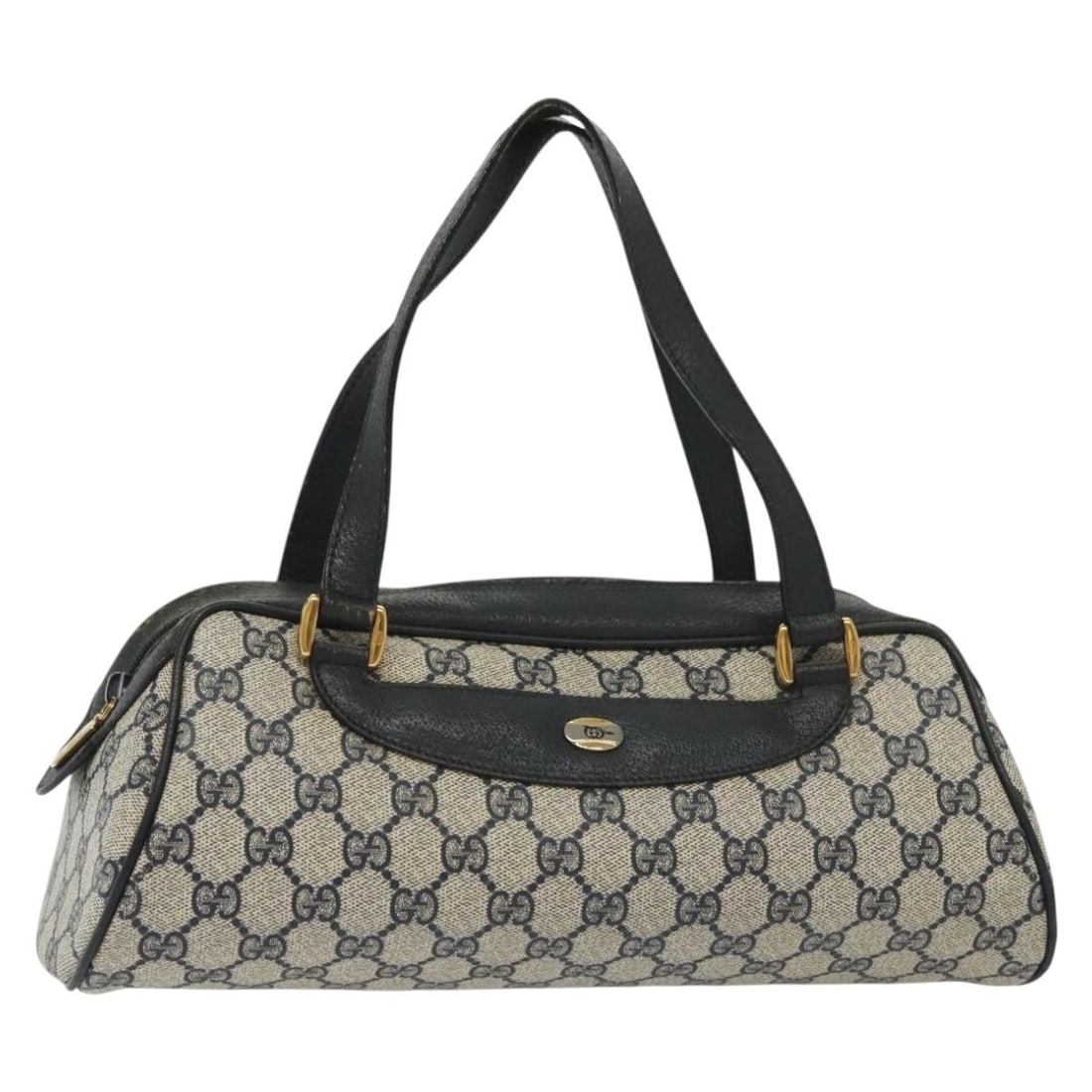 GUCCI GG Supreme Hand Bag PVC Navy Gold Made in Italy 89 02 062 Auth (1 of 18)