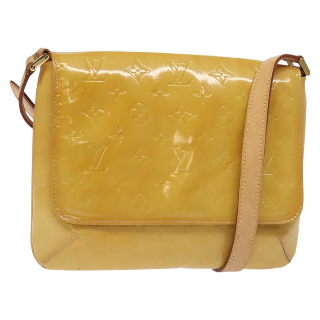 LOUIS VUITTON Monogram Vernis Thompson Street Bag Beige M91301 Auth: LOUIS VUITTON Monogram Vernis Thompson Street Bag Beige M91301 Auth This Louis Vuitton Monogram Vernis Thompson Street Bag in Beige is a stylish shoulder bag crafted from high-quality patent leather.