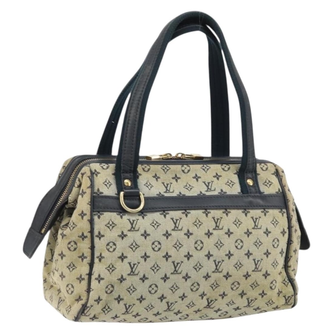 Louis Vuitton Josephine PM Monogram Mini Canvas Blue Handbag M92049 France: Louis Vuitton Josephine PM Monogram Mini Canvas Blue Handbag M92049 France This is a Louis Vuitton Monogram Mini Josephine PM handbag in blue, crafted from monogram mini canvas. The bag features a com