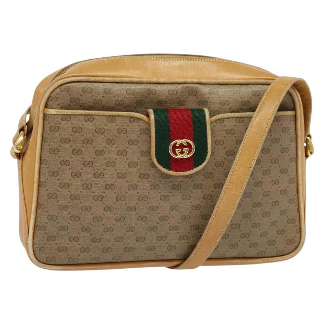 GUCCI Micro GG Supreme Sherry Line Shoulder Bag Beige Gold 001 098 4073 Auth: GUCCI Micro GG Supreme Sherry Line Shoulder Bag Beige Gold 001 098 4073 Auth Discover the elegant GUCCI Micro GG Supreme Web Sherry Line Bag, a stylish shoulder bag crafted from Micro Small GG Canvas