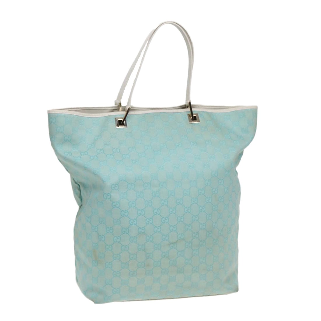 GUCCI GG Canvas Tote Bag Light Blue White Gold 002 1097 Authentic Italy: GUCCI GG Canvas Tote Bag Light Blue White Gold 002 1097 Authentic Italy This authentic GUCCI GG Canvas Tote Bag combines elegance and functionality. Crafted from durable GG Canvas, it features a stunn