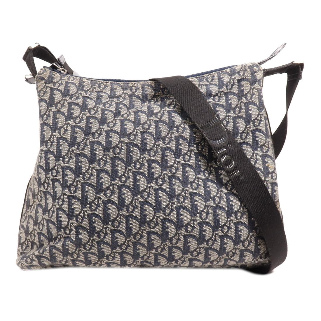 Christian Dior Vintage Navy Beige Canvas Shoulder Bag Bo.B0061 (1 of 18)