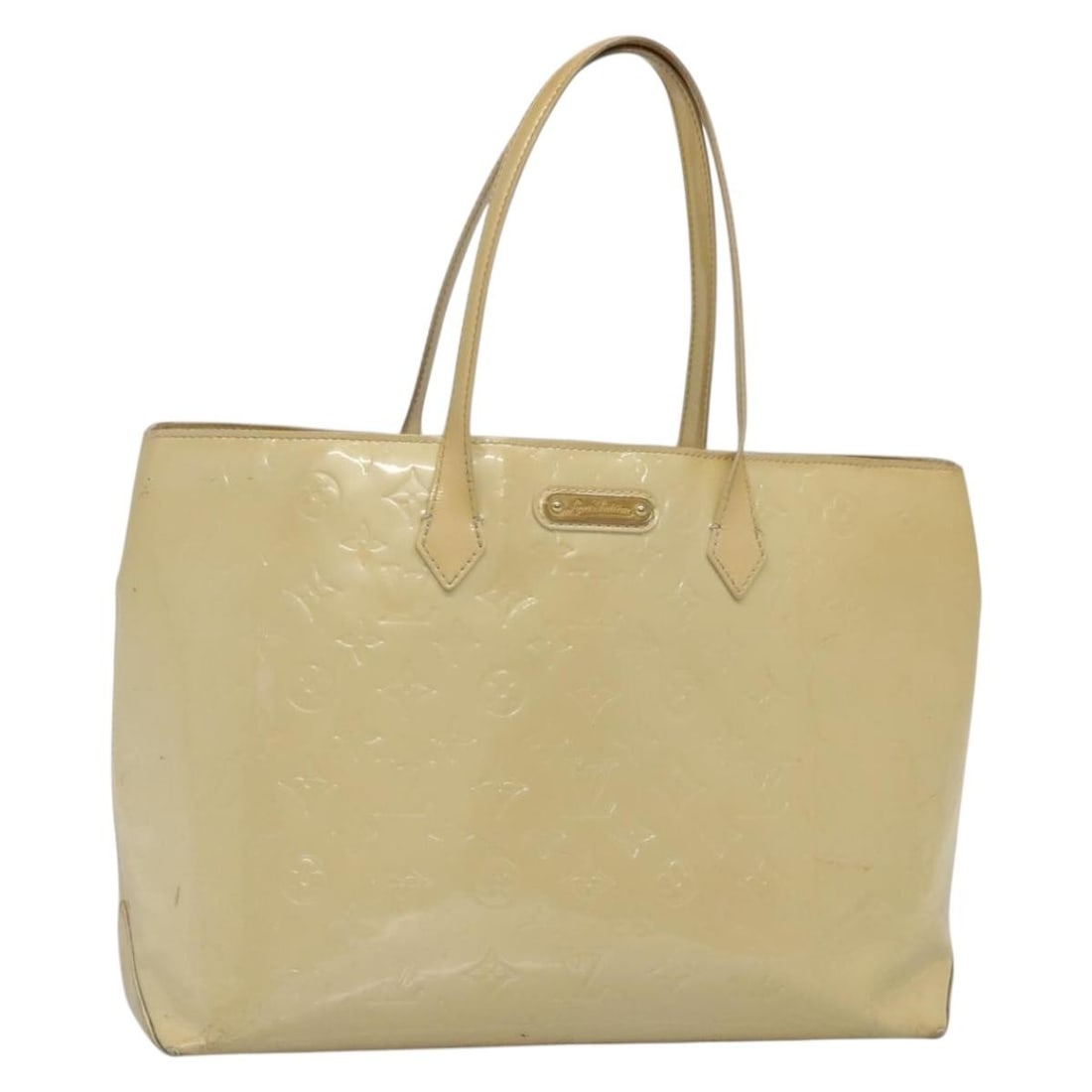 Louis Vuitton Monogram Vernis Wilshire MM Hand Bag Broncorail M91441 Authentic: Louis Vuitton Monogram Vernis Wilshire MM Hand Bag Broncorail M91441 Authentic This authentic LOUIS VUITTON Monogram Vernis Wilshire MM Hand Bag is crafted from luxurious patent leather in a striking