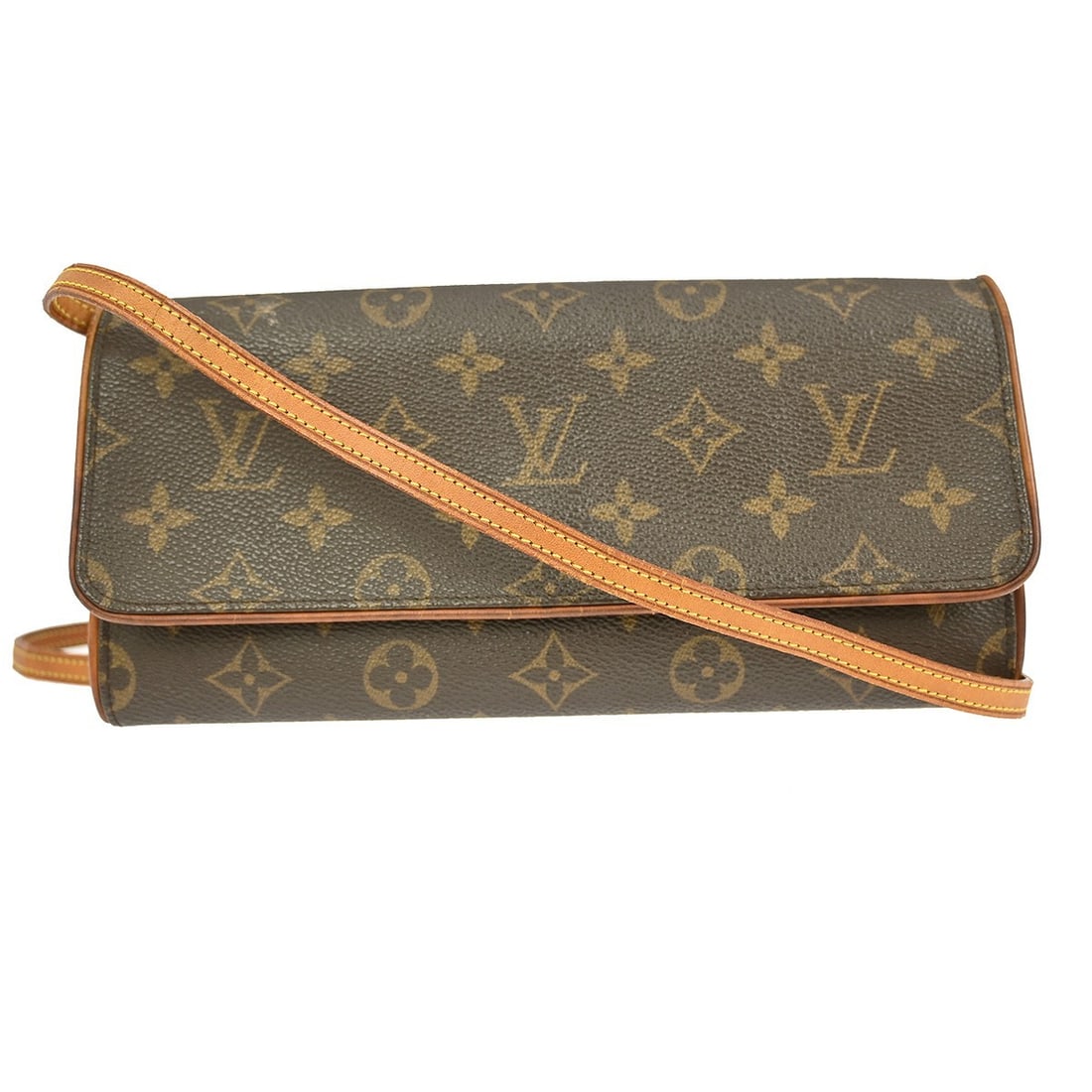 Louis Vuitton Pochette Twin GM Monogram Canvas Crossbody with Detachable Strap: Louis Vuitton Pochette Twin GM Monogram Canvas Crossbody with Detachable Strap This is a Louis Vuitton Pochette Twin GM crossbody bag crafted in monogram canvas leather with brown leather trim. It fea