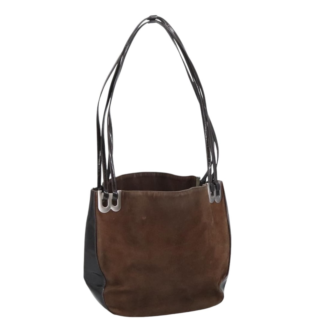 Authentic BALLY Suede Shoulder Bag Brown Black Made in Italy (1 of 18)